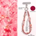 Natural super seven crystal beaded phone strap with strawberry quartz 7mm beads 18cm - 18cm / Natural Black Gold Super Seven Phone Chain