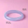 Elegant lavender purple cat's eye stone bangle with 12mm width and 15cm circumference - Icy Blue