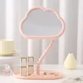 Wolkenförmiger Schminkspiegel mit drehbarem Standfuß und Aufbewahrungsschale - Wolkenform (O25-1) / Rosa