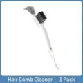 Professional hairbrush cleaning tool with dual-head design and hanging rope, 1 pack white - 1 Piece / White and Gray and Stainless Steel