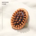 Natural beech wood meridian massage brush for scalp and body therapy, single pack - Beech Wood Massage Brush / Single Piece