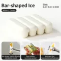 White silicone long strip ice stick tray mold for easy release and DIY use in 1-pack set - Strip Popsicle Mold / White
