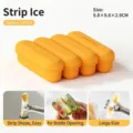 Yellow 4-cavity silicone ice bar mold tray for making long ice sticks for narrow bottles - Strip Popsicle Mold / Yellow
