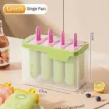 Green 4-cavity silicone popsicle mold DIY homemade ice pop maker set 13x6.5x11cm - Ice Cream Mold (4-Grid) / Green