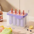 4-cell purple DIY silicone popsicle mold with lid for homemade ice pops 13x6.5x11cm - Ice Cream Mold (4-Grid) / Purple