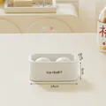 Two-slot spherical ice ball mold box in beige, compact size 14x8x6cm for DIY ice cubes - Small 2-Ball Ice Mold / White