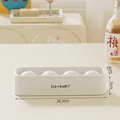 Premium white 4-cavity silicone ice ball mold with 26.5cm length for DIY home ice cubes - Large 4-Ball Ice Mold / White
