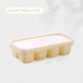 Lemon yellow silicone ice cube tray with 8 large grids and lid for easy DIY release - 8-Grid Ice Cube Mold / Lemon Yellow