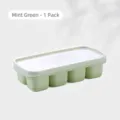 Mint green silicone ice cube tray with lid, easy-release DIY mold - 8-Grid Ice Cube Mold / Mint Green