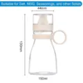 Clear 150ml glass seasoning dispenser bottle with beige lid and ring handle for kitchen use - Sauce Bottle / 120ML