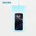 Pearly Glacier Blue waterproof phone pouch with ergonomic slim waist design for swimming - Glacier Blue