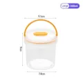 Transparent airtight food storage jar with yellow handle and seal, 350ml capacity for kitchen - L / Thickened Large (350ml)