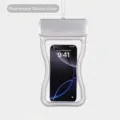 Pearly glacier silver waist-shaped waterproof phone pouch with lanyards for swimming - Glacier Silver