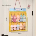 Yellow single-layer plush toy storage hanging bag with transparent dust cover for dolls - Single Layer / Yellow