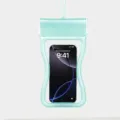 Mint green waist-shaped waterproof phone pouch with lanyard for swimming and drifting - Mint Green