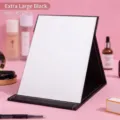 Extra large black foldable desktop makeup mirror with high definition mirror glass - Extra Large / 25X18CM / Black (Right Angle)