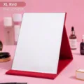 Extra large red portable folding desktop makeup mirror with stand - Extra Large / 25X18CM / Red