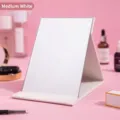 Portable folding desktop makeup mirror in white medium size with 16x11cm dimensions - M / 16x12cm / White