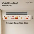 Deflector de aire acondicionado blanco con dibujo de gato, ajustable de 57-89 cm - Estilo Gato / 16x57-89cm