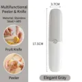 Portable 2-in-1 folding fruit knife and peeler tool, stainless steel, elegant grey - 2-in-1 Dual Tip / Gray