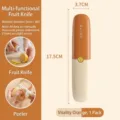 Multifunctional 2-in-1 stainless steel folding fruit knife and peeler in vibrant orange - 2-in-1 Dual Tip / Orange
