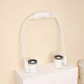 Portable white neck fan with high-speed airflow and minimalist grey accents for cooling - Gray