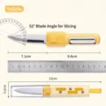 Multifunctional 2-in-1 folding peeler and fruit knife set in vibrant yellow color - Geometric Transparent / Yellow