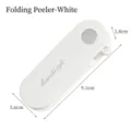 Portable white foldable fruit and vegetable peeler, compact design 9.1cm long size - One-Way Folding / White