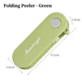 Green portable folding fruit and vegetable peeler with compact dimensions for kitchen - One-Way Folding / Green