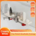 Cream white faucet storage rack for skincare and bathroom toiletries organizer - Cream White