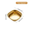 Premium golden stainless steel square sauce dipping dish with single compartment design - Single Compartment / 8.1cmx8.1cmx2.4cm / Gold