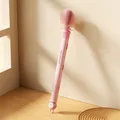 Pink telescopic long handle silicone bottle brush with decorative smiley base detail - Pink / Pink