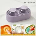 Purple double grid silicone ice ball maker for whiskey 5cm large spheres - Purple