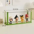 Large green Roman column style transparent dustproof display case for figurine storage - L / Green