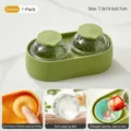 Green double cavity silicone ice ball maker for large 5cm whiskey ice spheres - Green