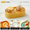 Yellow double-cell ice ball maker mold for whiskey and cocktails, 5cm spheres - Yellow