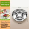 Plateau divisé en inox de qualité alimentaire à 5 compartiments, 22,5 cm pour préparation. - Plateau de Préparation 5 Compartiments