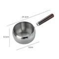 Roestvrijstalen melkpot met houten handvat en afmetingen van 12 cm productdetails - 12cm / Zonder Deksel