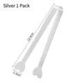 Silver heart-shaped stainless steel sugar tongs for coffee ice or lemon, 1 piece pack - 1 Piece/Pack / Silver