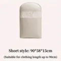Short cream hanging garment bag dust cover for coats, size 90x58x15cm, variant view. - Short Style (Suitable For Length Within 90cm) / 90*58*15cm