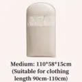 Medium cream garment dust bag for closet storage with clear window, 110x58x15cm - Medium Long Style (Suitable For Length 90cm-110cm) / 110*58*15cm