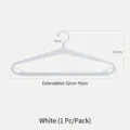 White adjustable large clothes hanger for quilts and towels, 52-70cm extendable width - Extendable Hanger / 1 Piece / White