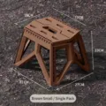 Small brown portable folding stool made of plastic for outdoor camping and fishing use - S / 1 Piece / Brown