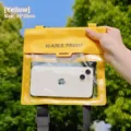 Grande pochette de téléphone étanche jaune 19x20cm pour la natation et le plein air - 19*20cm / Jaune