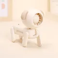 Cute cartoon dog-shaped mini portable turbo fan in cream white finish for desk use - Beige