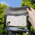 Grande pochette de téléphone noire étanche avec sangle pour natation et dérive, 19x20cm - 19*20cm / Noir