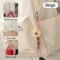Clip de sombrero de flor beige portátil para bolsa de viaje y solución de guardado - Flor / Blanco Roto