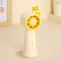 Cute Shiba Inu donut-shaped handheld mini fan in cream and yellow finish. - Shiba Inu / Yellow