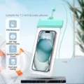 Pochette étanche bleu ciel pour téléphones jusqu'à 7,2 pouces avec cordon de cou - Jusqu'à 7.2 Pouces / Vert Olive