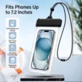 Pochette étanche noire pour téléphone avec cordon pour smartphones jusqu'à 7,2 pouces - Jusqu'à 7.2 Pouces / Noir Premium